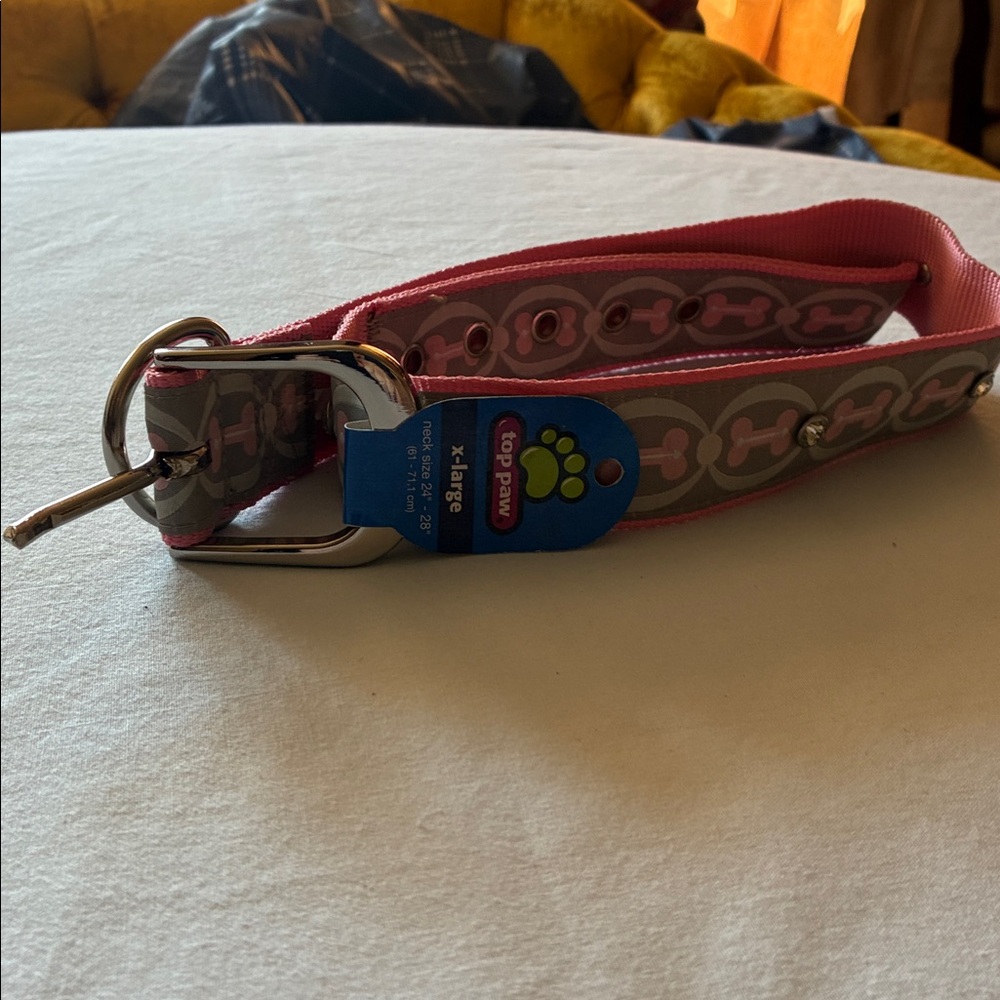 Top Paw Pink and Gray Dog Collar